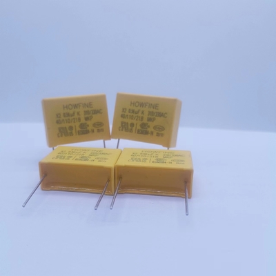 De gele Condensator mpx-X2 0.56UF 310V-330V P22.5MM van de Kleurenveiligheid