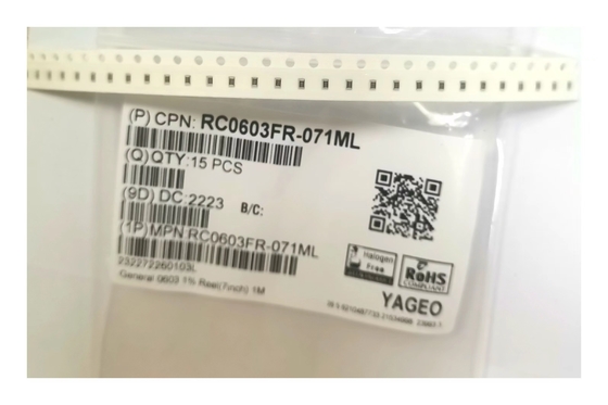 1000KΩ ± 1% 0603 Chip Resistor het Licht van 7 Duimdia reel extremely thin and
