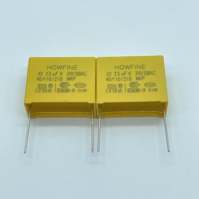 Gemetalliseerde het Polypropyleencondensator van UL 2.5uF, Plastic de Filmcondensator van het Voltagebewijs